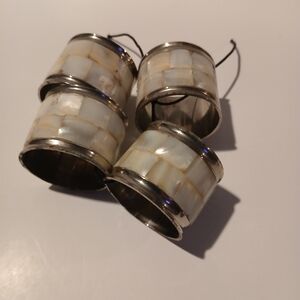 Napkin Rings. Mother Of Pearl. Set Of 4.